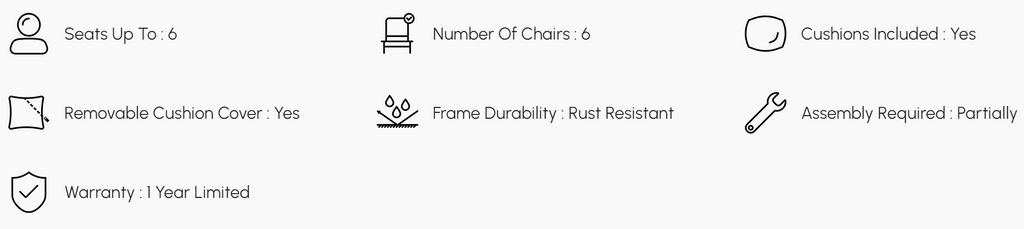7 Pieces Aluminum Outdoor Dining Set with Extendable Ceramic Table and Woven Armchair Product Overview