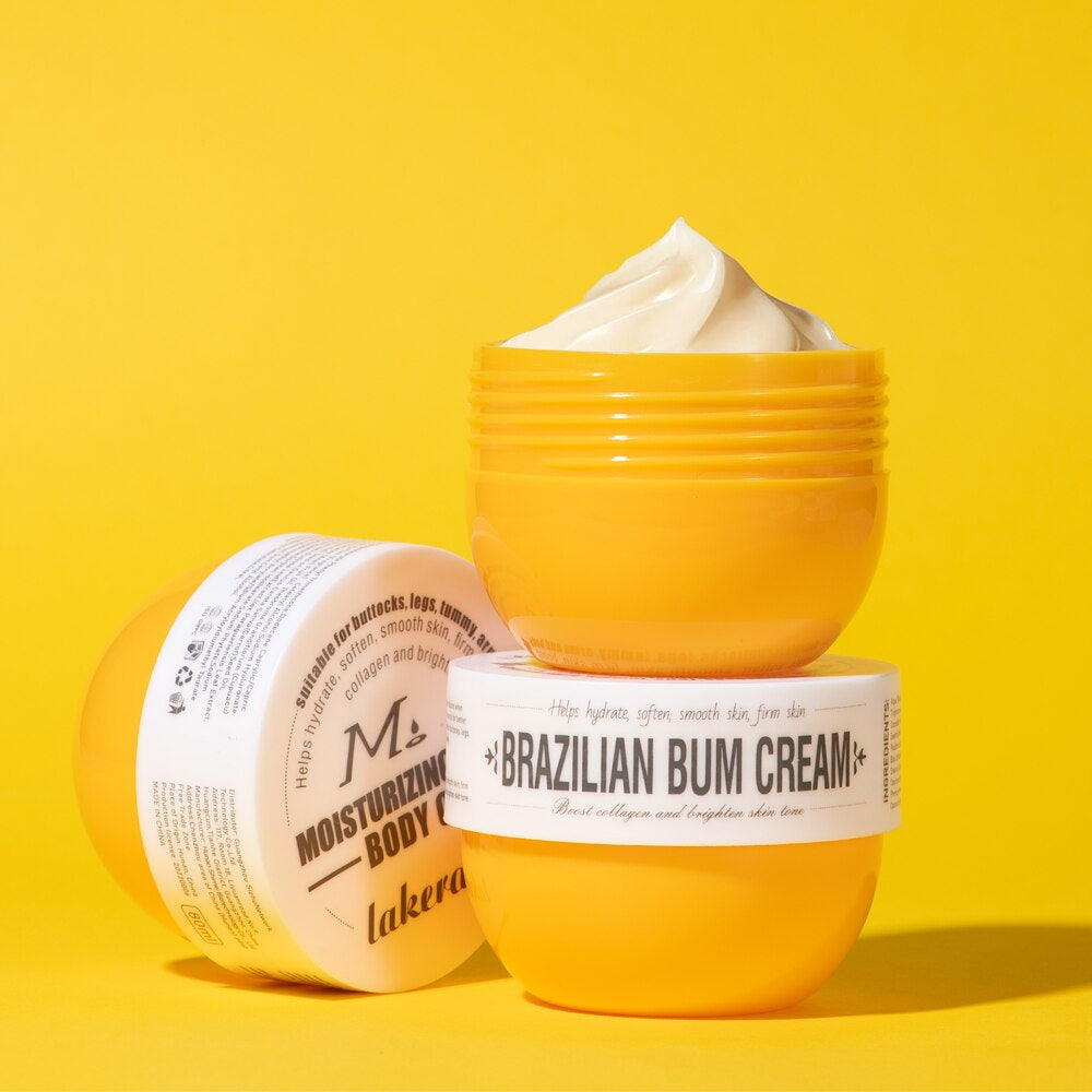 80ml Brazilian Bum Tightening Moisturizing Cream: Hydrating, Softening, and Smoothing Body Cream for Home and Travel