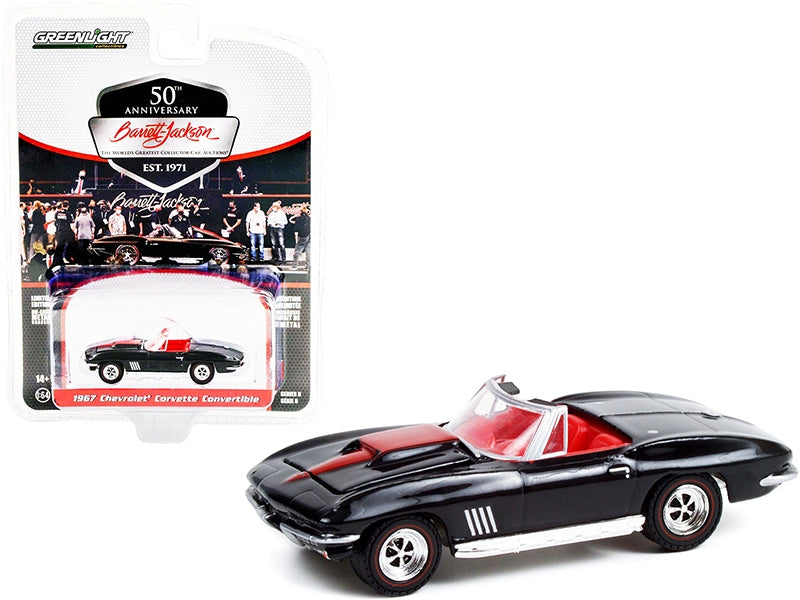 1967 Chevrolet Corvette Convertible Black with Red Stripe and Red Interior (Lot #1367) Barrett Jackson 