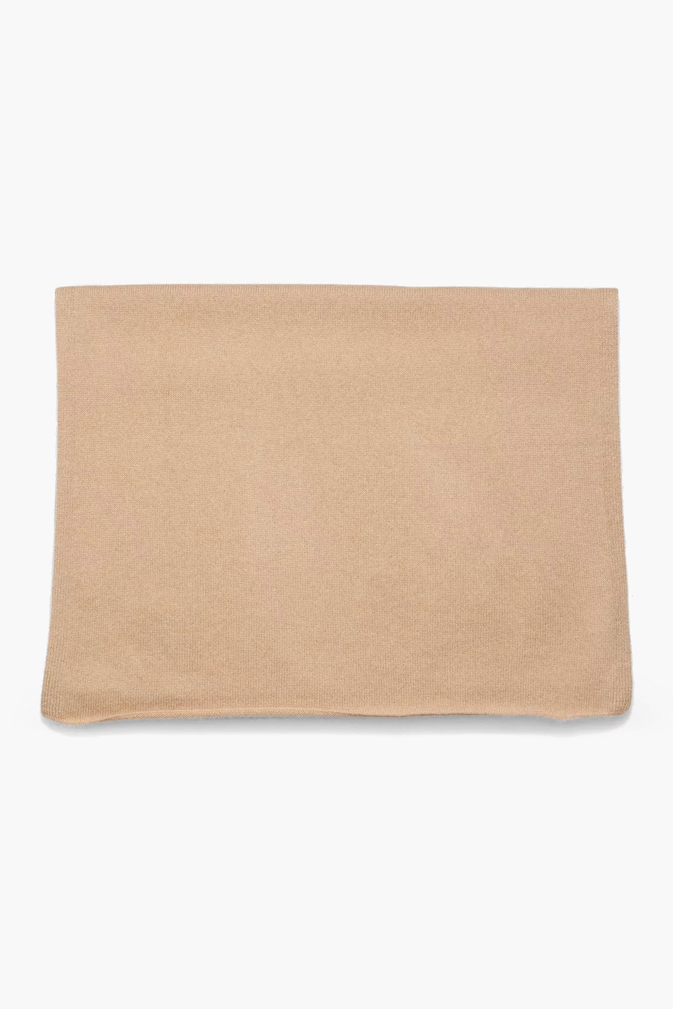 Camel Boiled Cashmere Clean Edge Knit Scarf