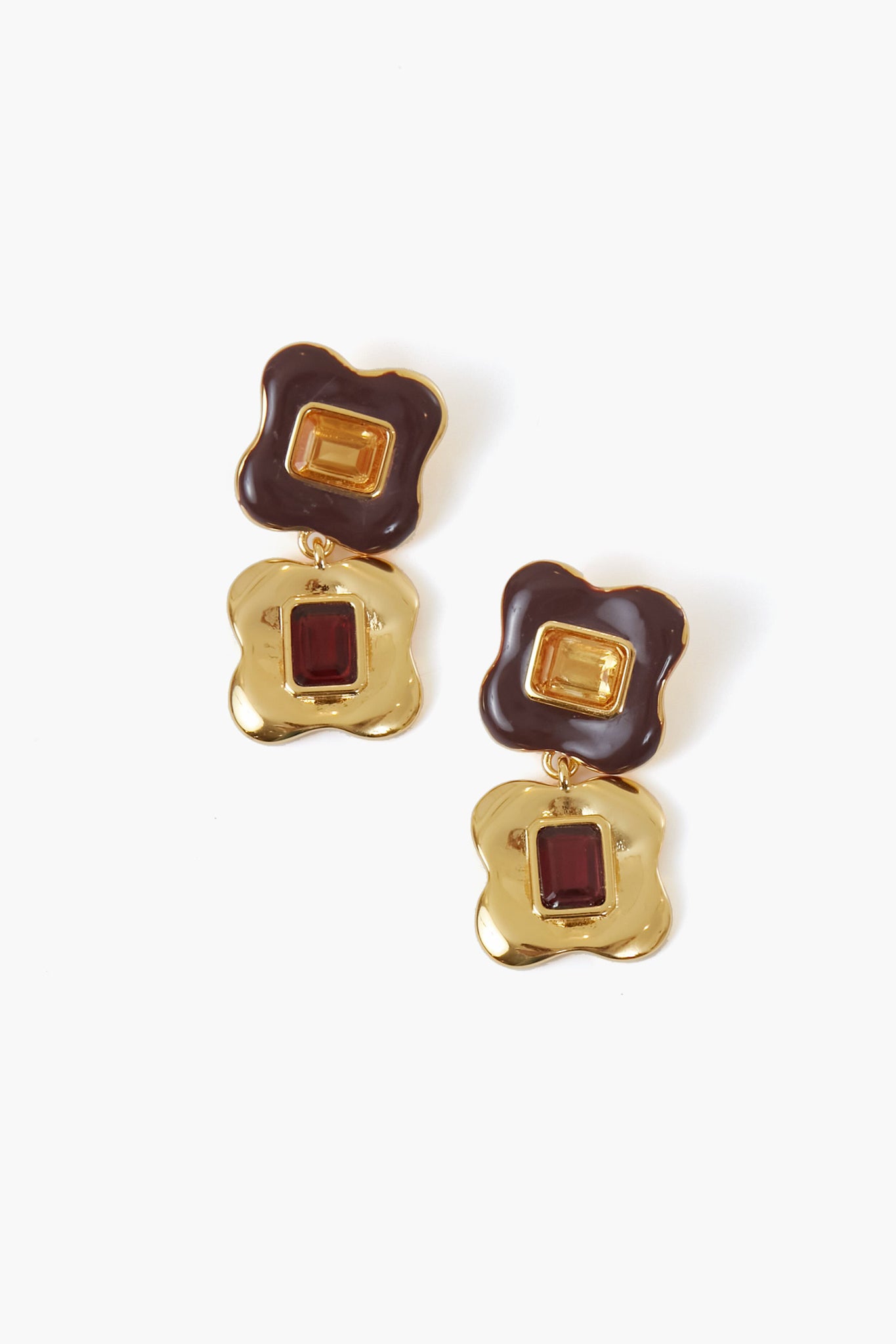 Burgundy Clover Earrings