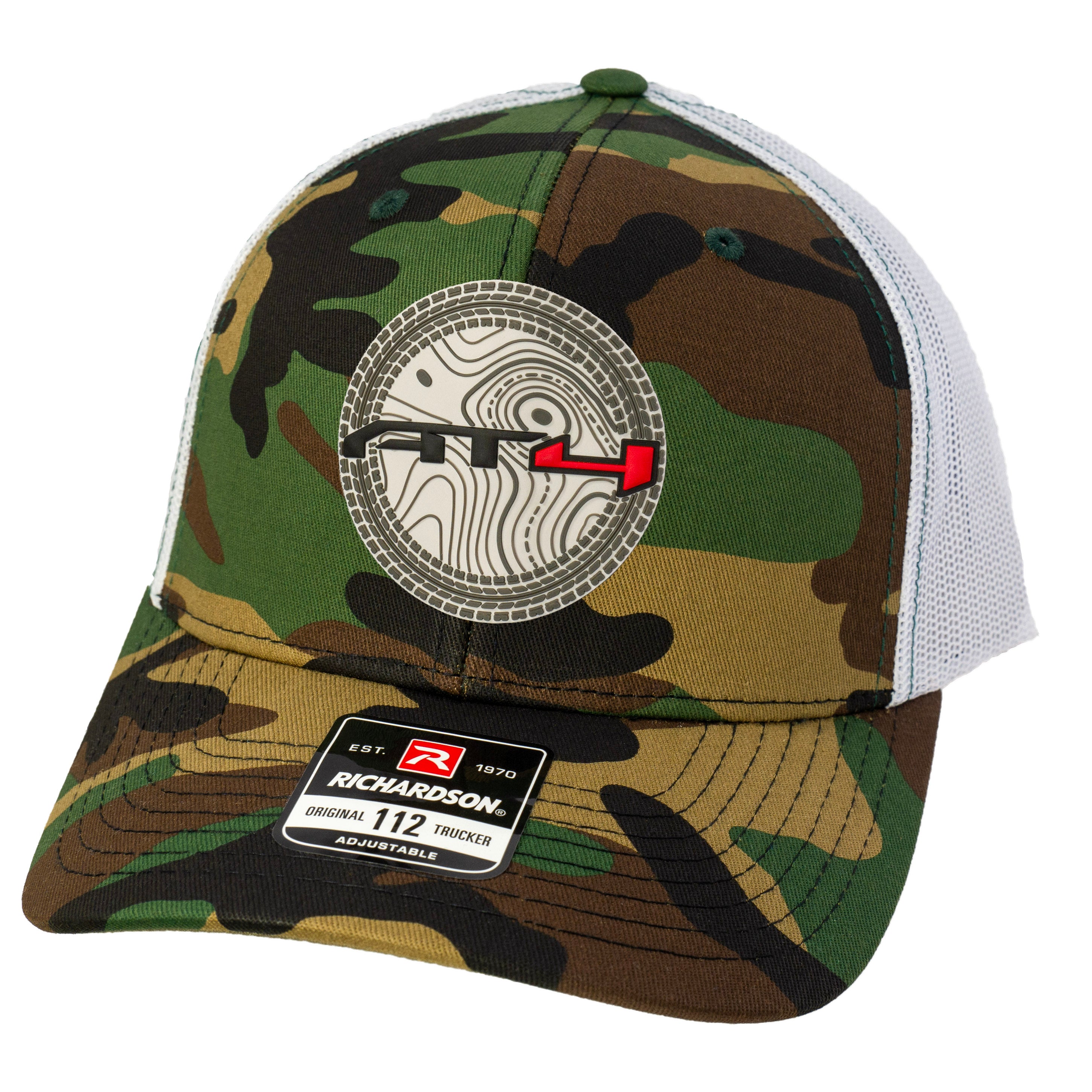 AT4 3D Patterned Snapback Trucker Hat- Army Camo/ White