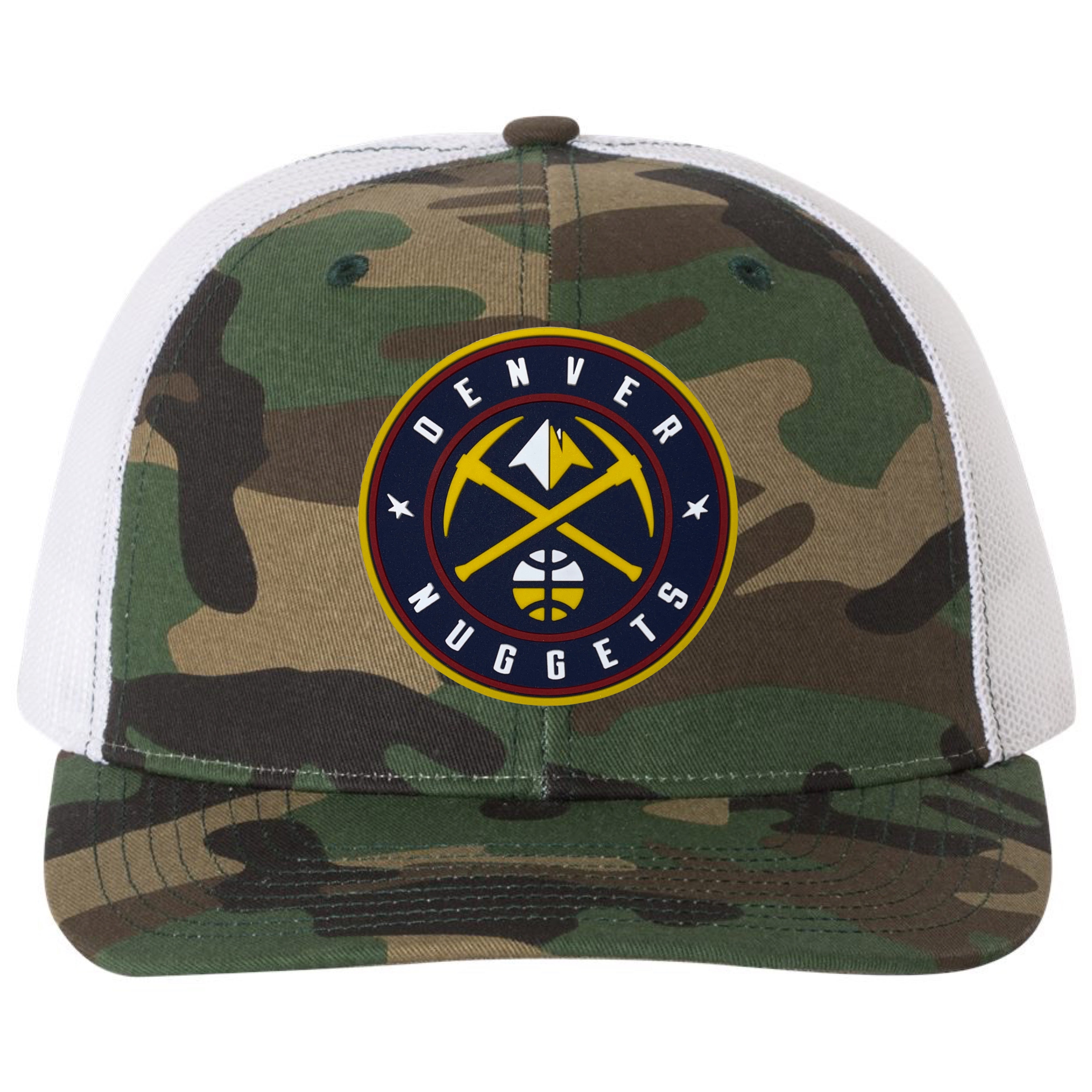 Denver Nuggets 3D Patterned Snapback Trucker Hat- Army Camo/ White