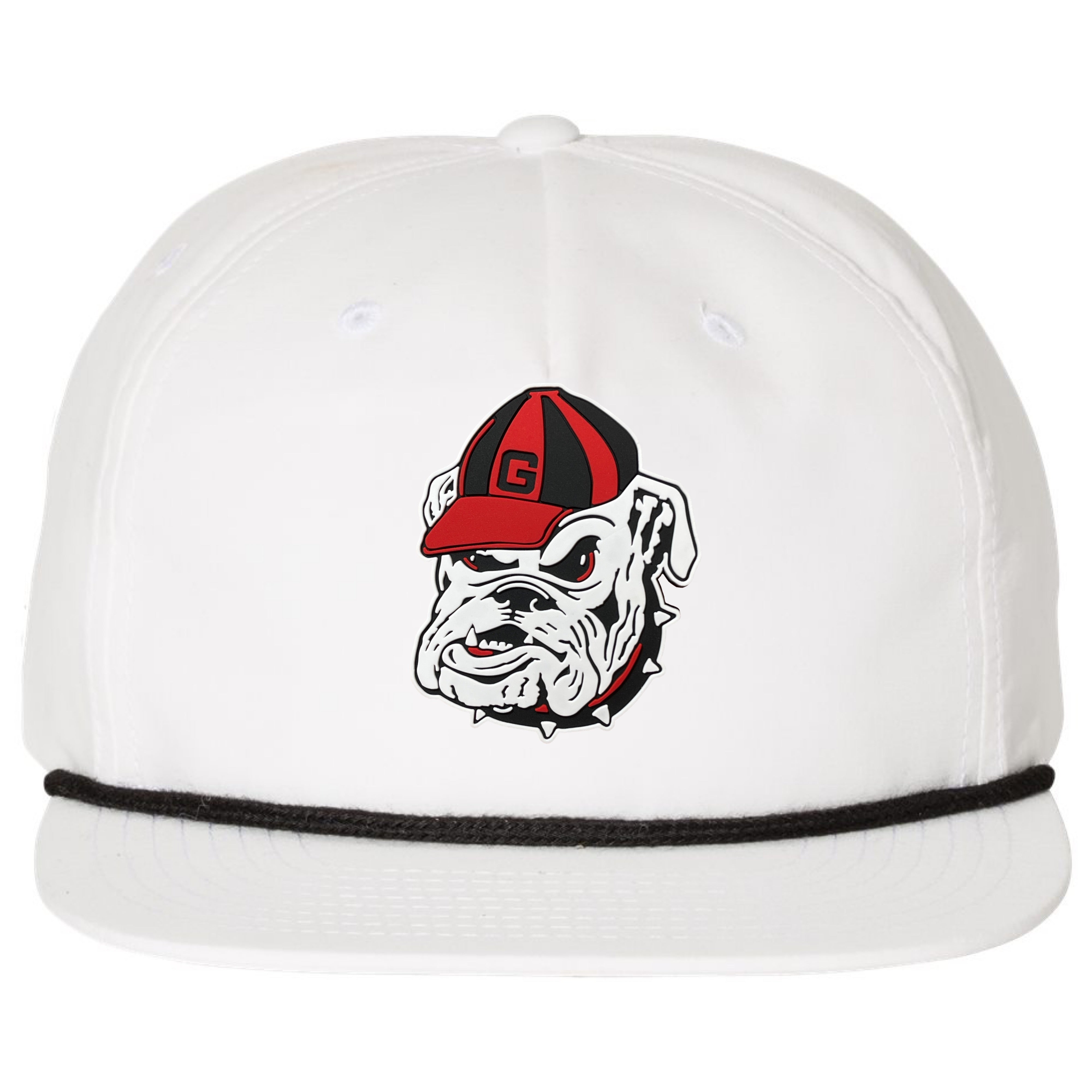 Georgia Bulldogs Vintage 3D Logo Classic Rope Hat- White/ Black