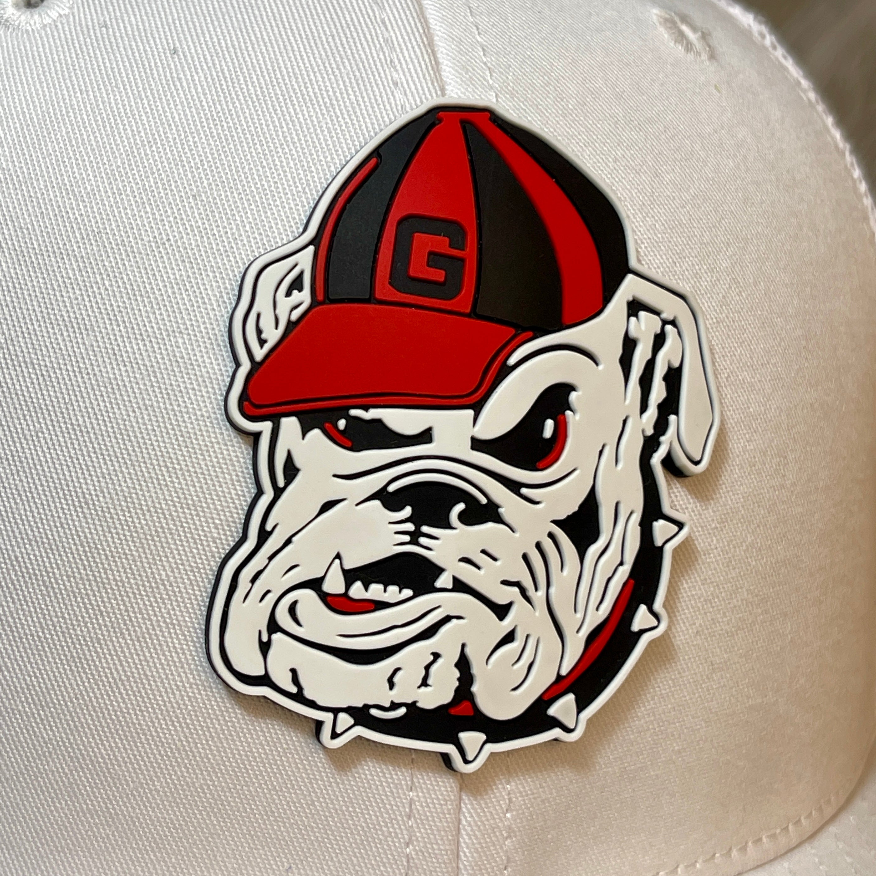 Georgia Bulldogs Vintage 3D Logo Patterned Snapback Trucker Hat- Mossy Oak Habitat/ Brown