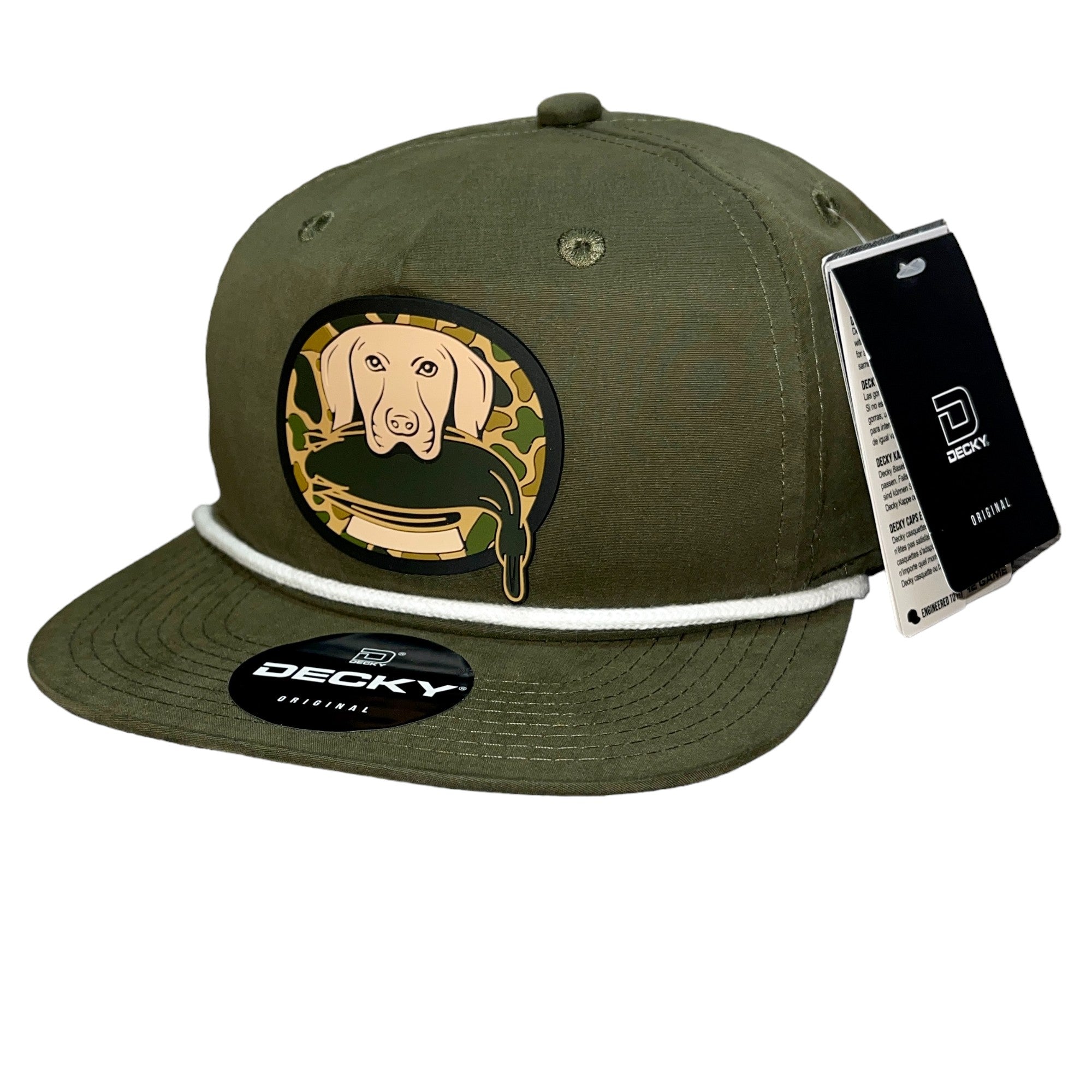 Duck Hunter Hat 3D Classic Rope Hat- Olive/ White