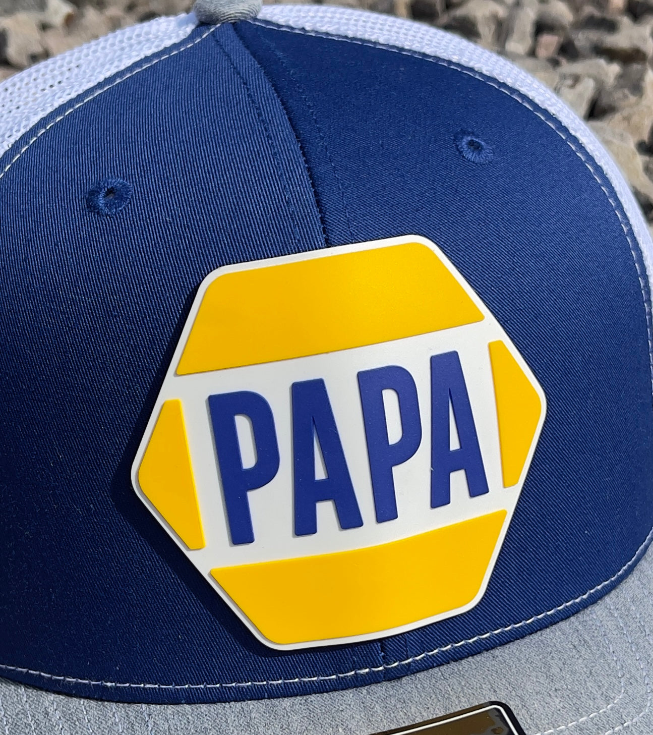 PAPA Know How 3D Snapback Trucker Hat- Charcoal/ White