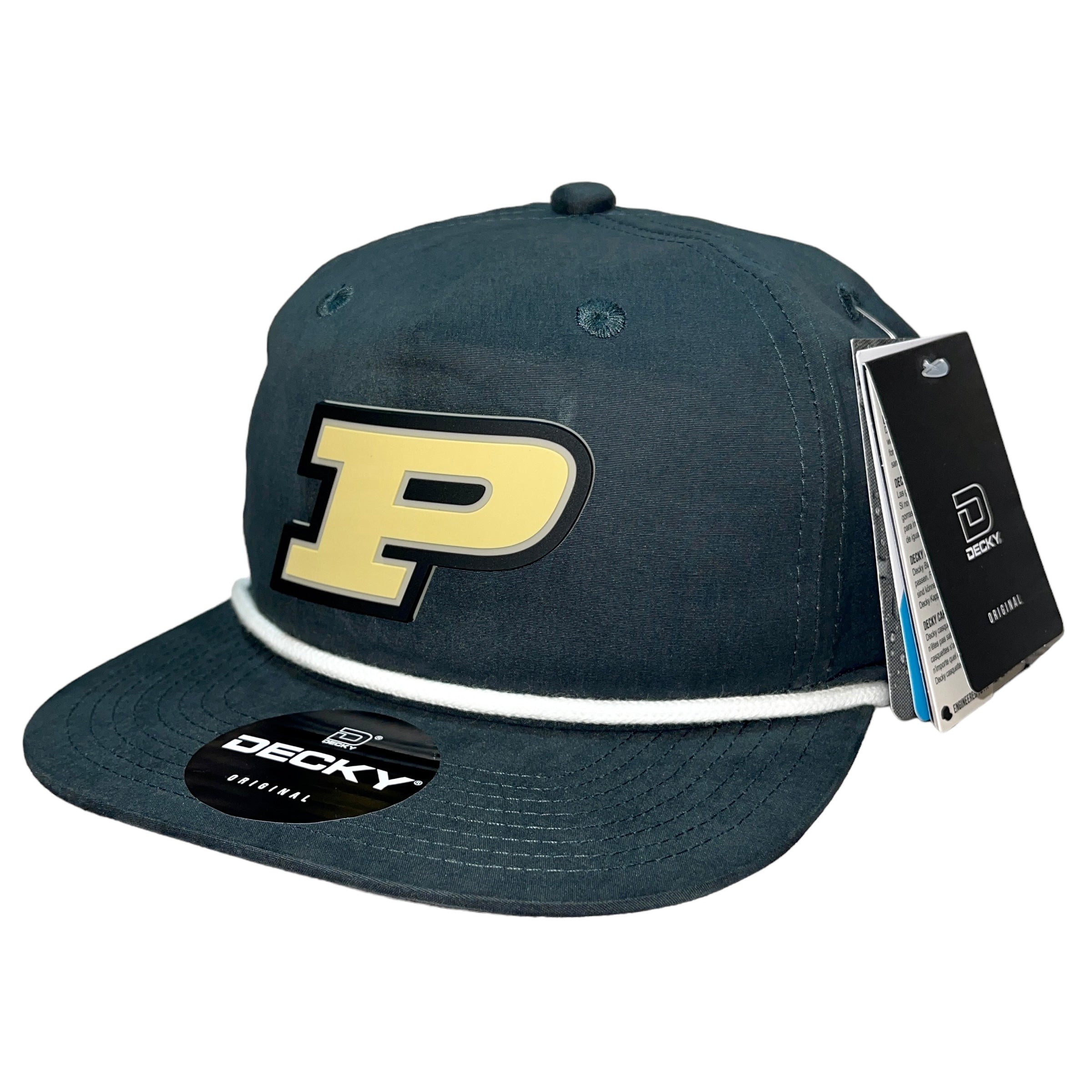 Purdue Boilermakers 3D Classic Rope Hat- Charcoal/ White