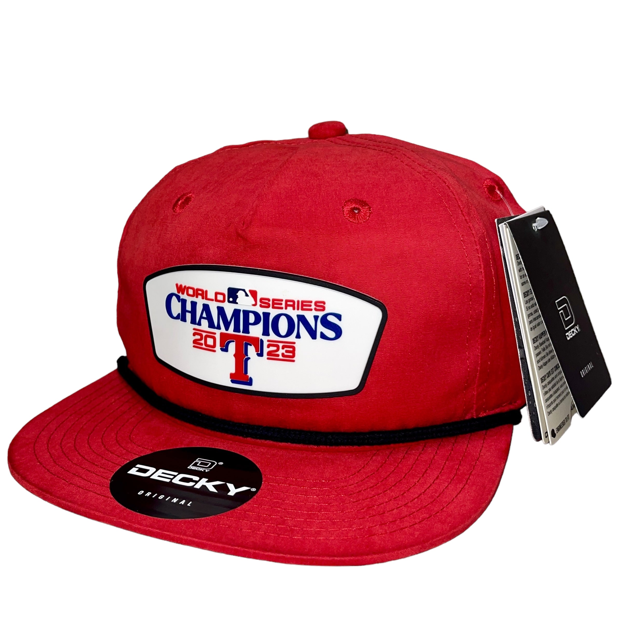 Texas Rangers 2023 World Series Champions 3D Classic Rope Hat- Red/ Black