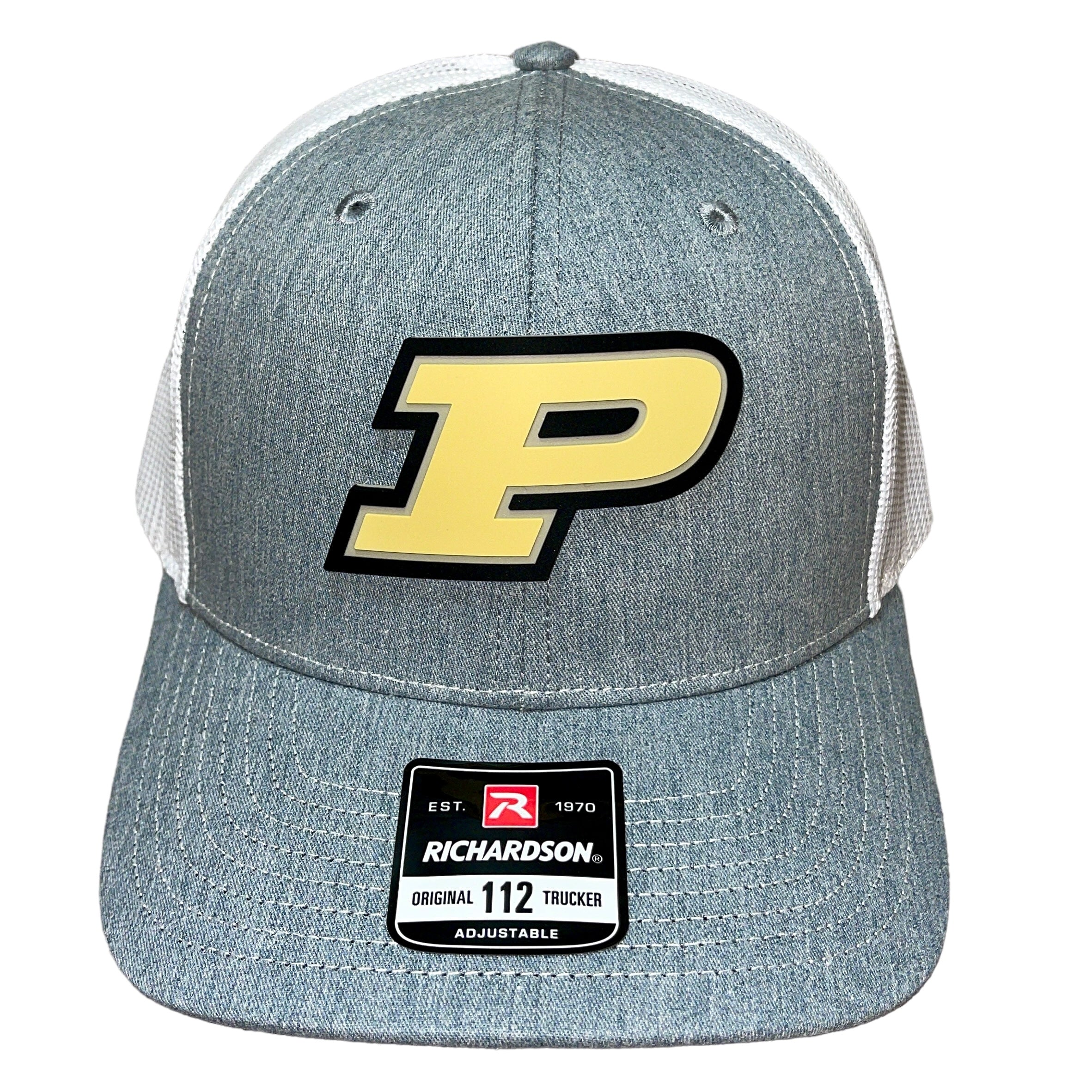 Purdue Boilermakers 3D Snapback Trucker Hat- Heather Grey/ White