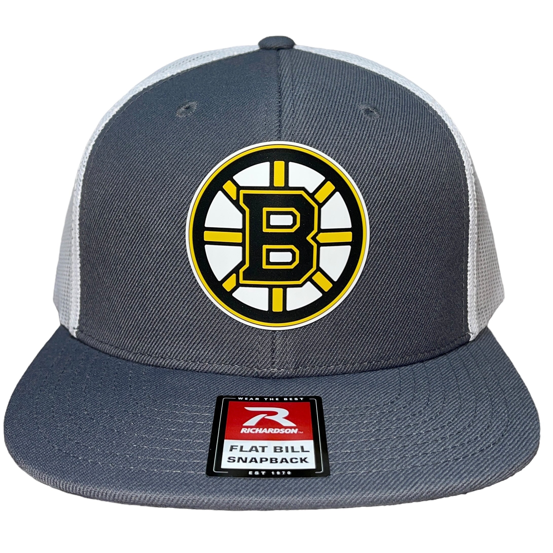 Boston Bruins 3D Wool Blend Flat Bill Hat- Charcoal/ White