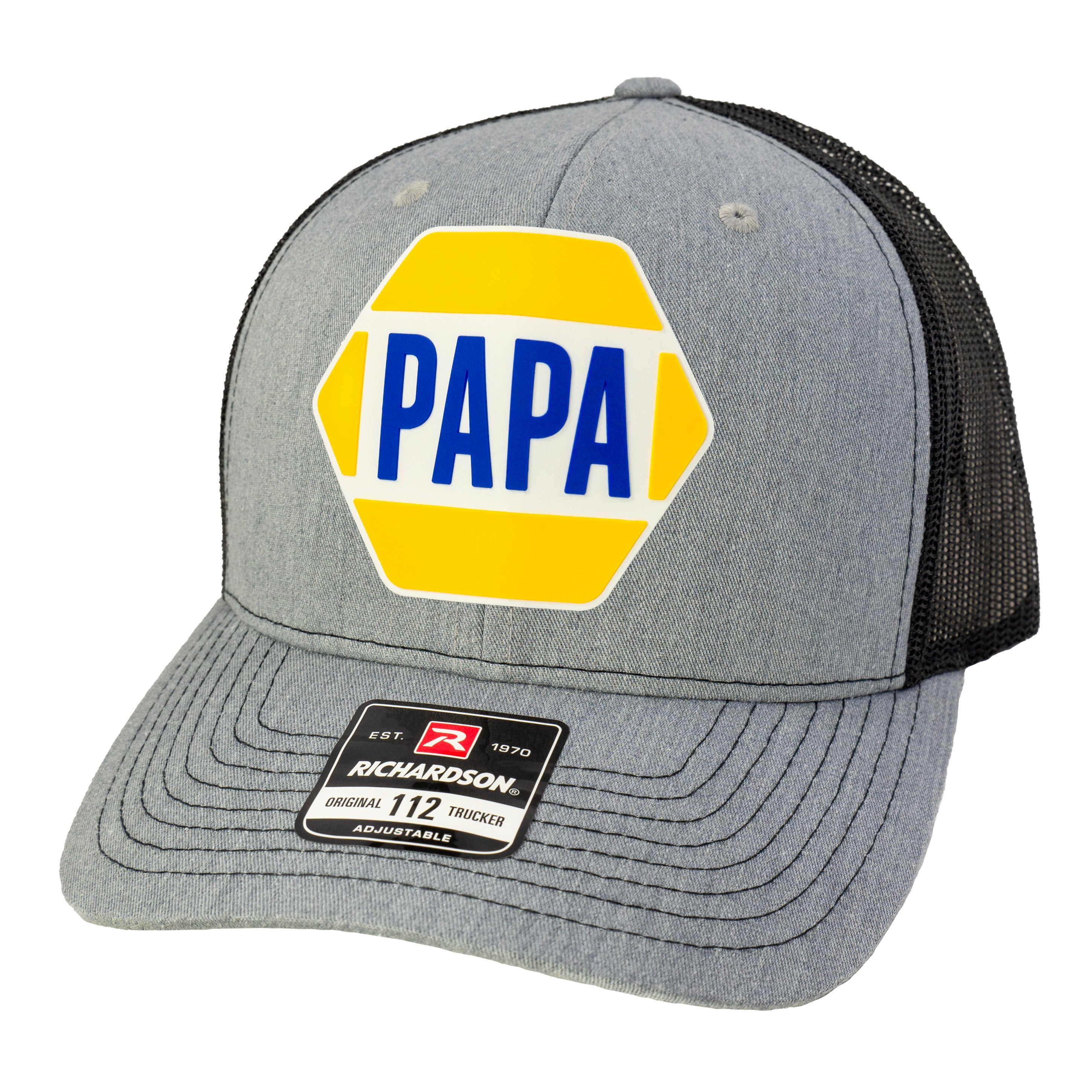 PAPA Know How 3D Snapback Trucker Hat- Heather Grey/ Black