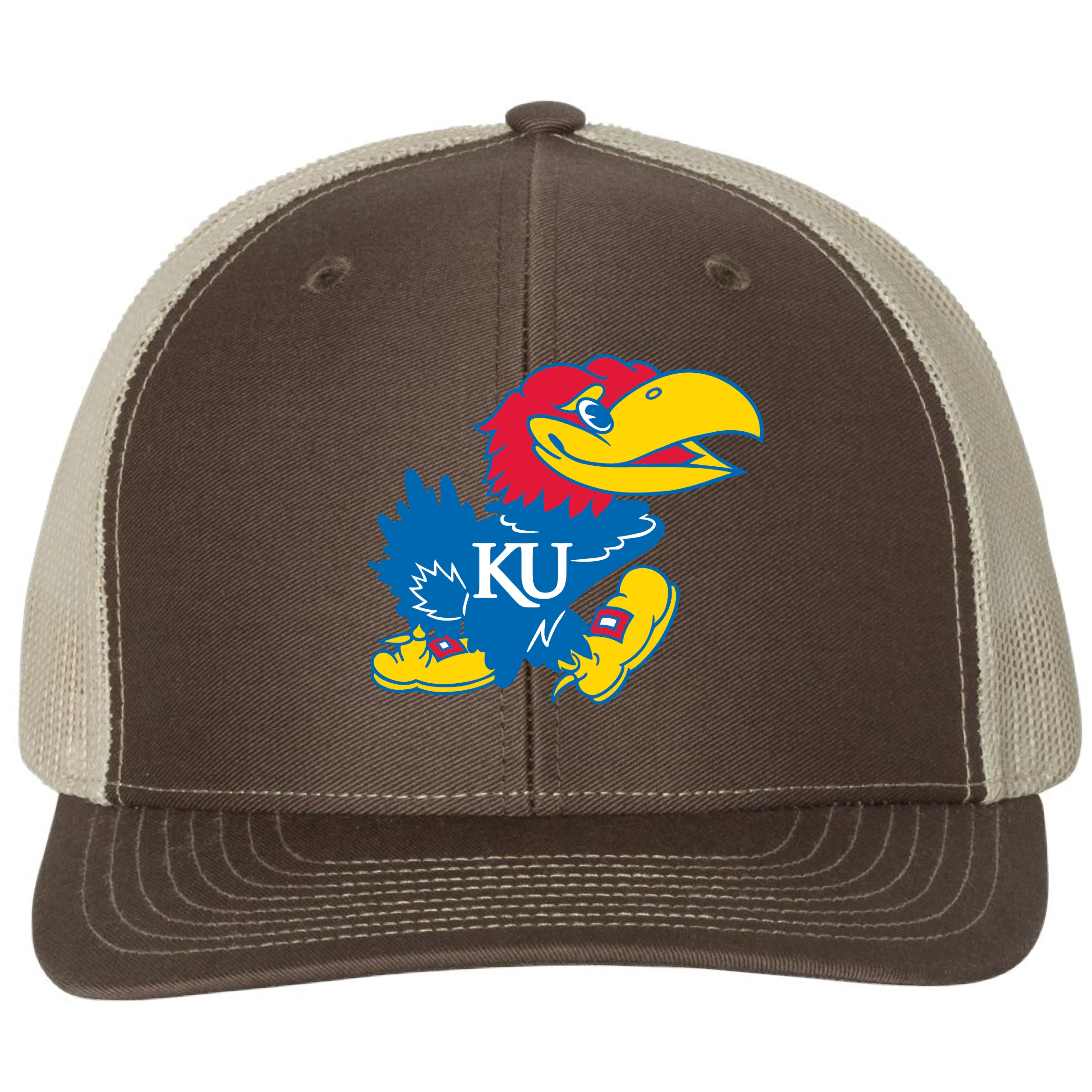Kansas Jayhawks 3D YP Snapback Trucker Hat- Brown/ Khaki