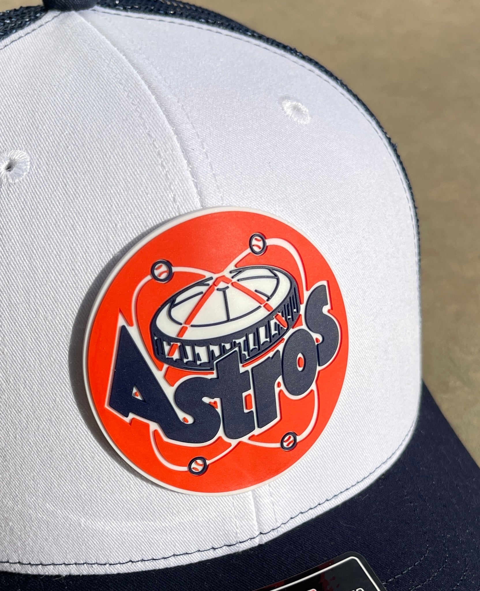 Astros Retro Astrodome Classic 3D Snapback Trucker Hat- Navy/ White
