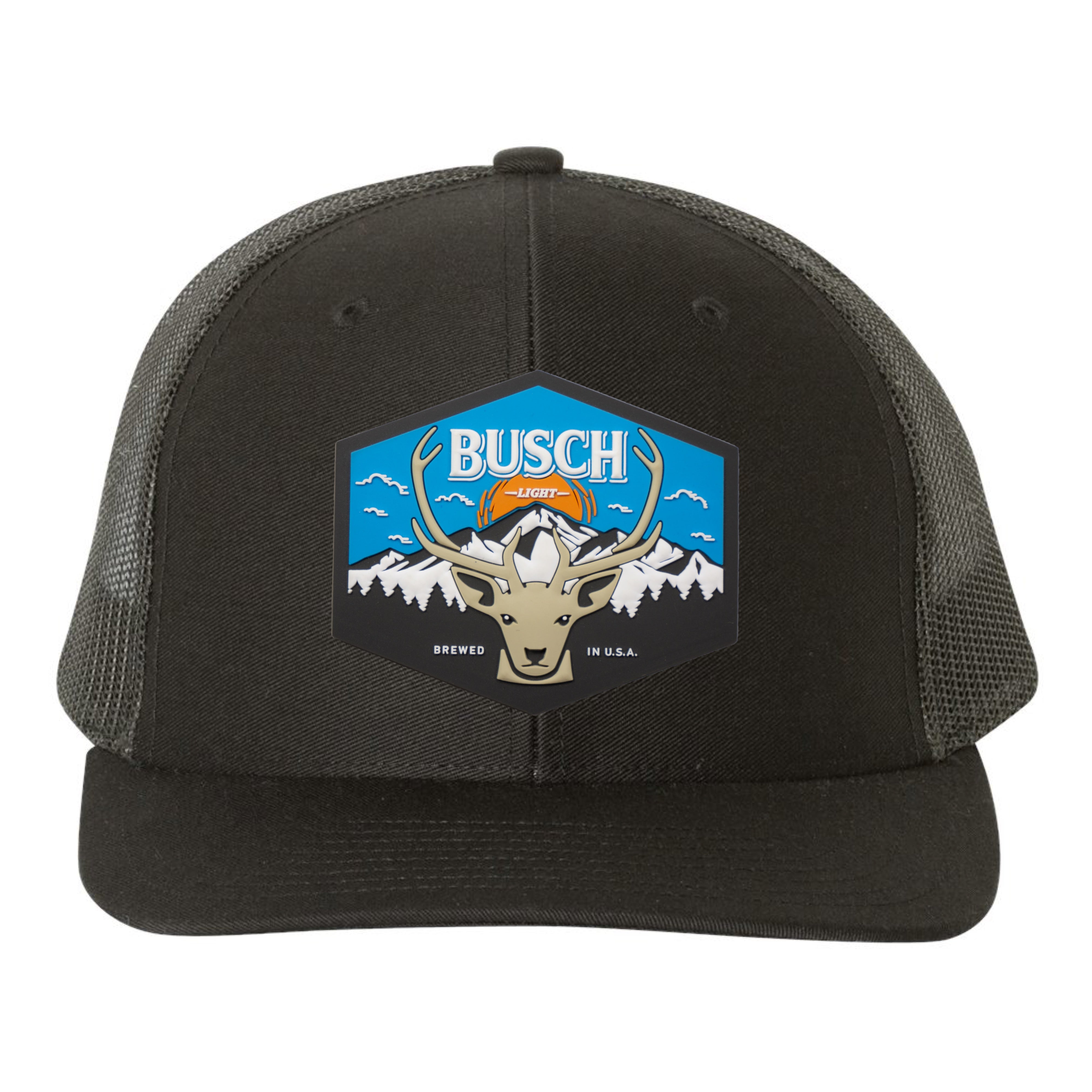 Busch Light Mountain Escape 3D YP Snapback Trucker Hat- Black