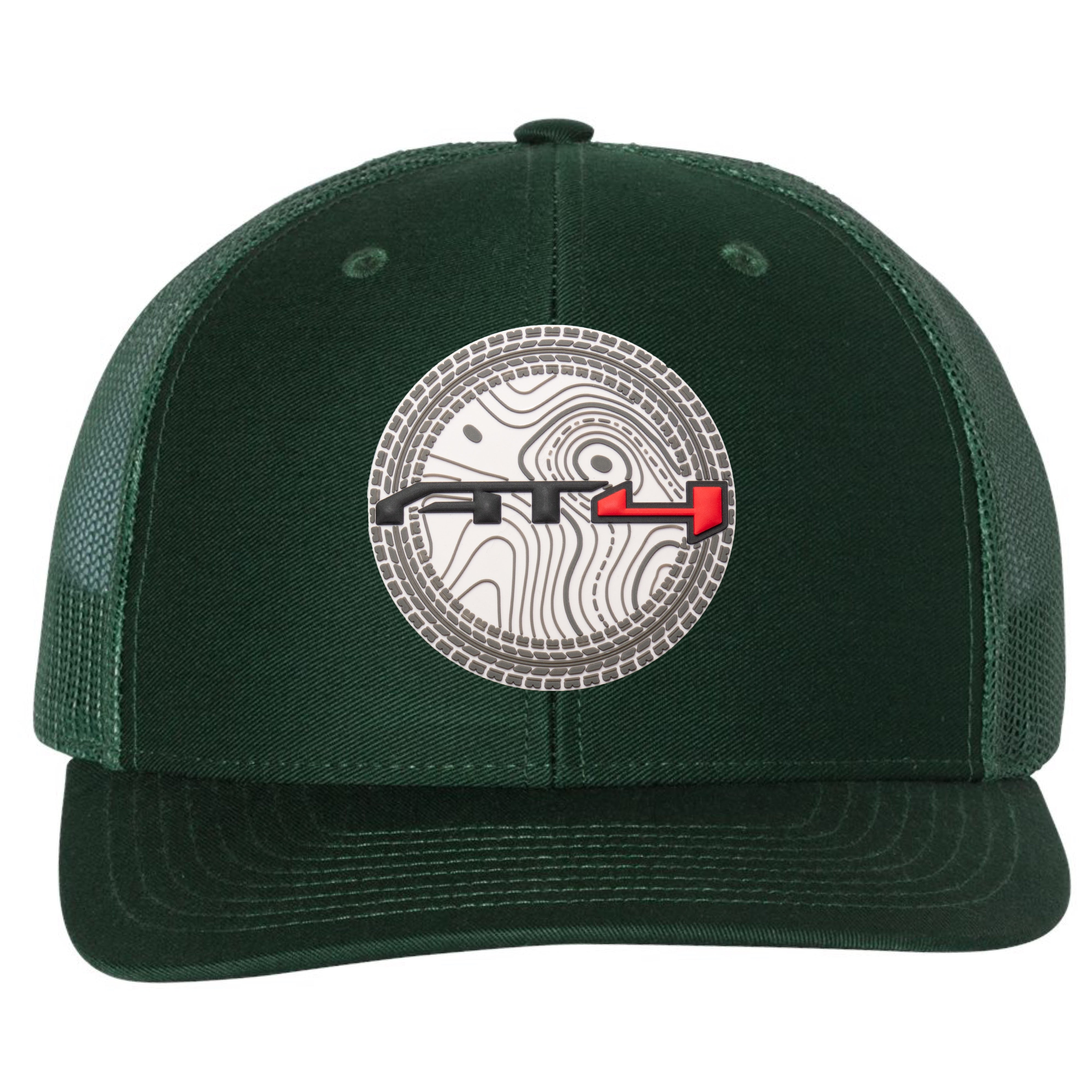 AT4 3D PVC Patch Snapback Trucker Hat- Dark Green