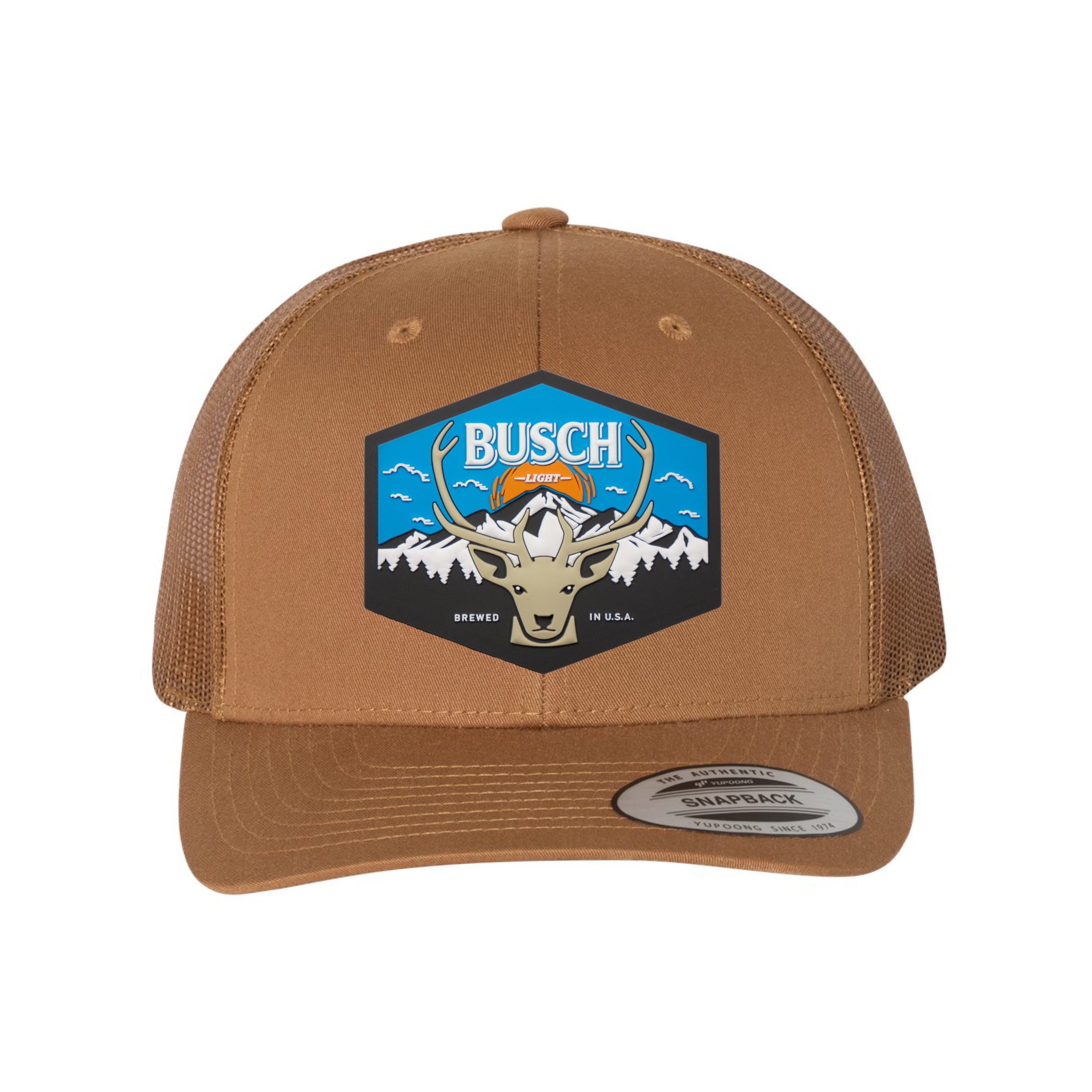Busch Light Mountain Escape YP Snapback Trucker Hat- Caramel