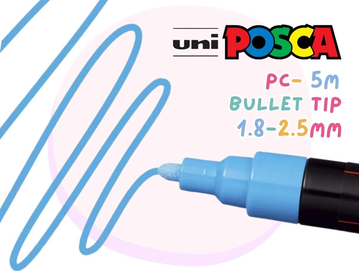 POSCA PC5M Paint Marking Pen - BLACK & WHITE - 4 Pack