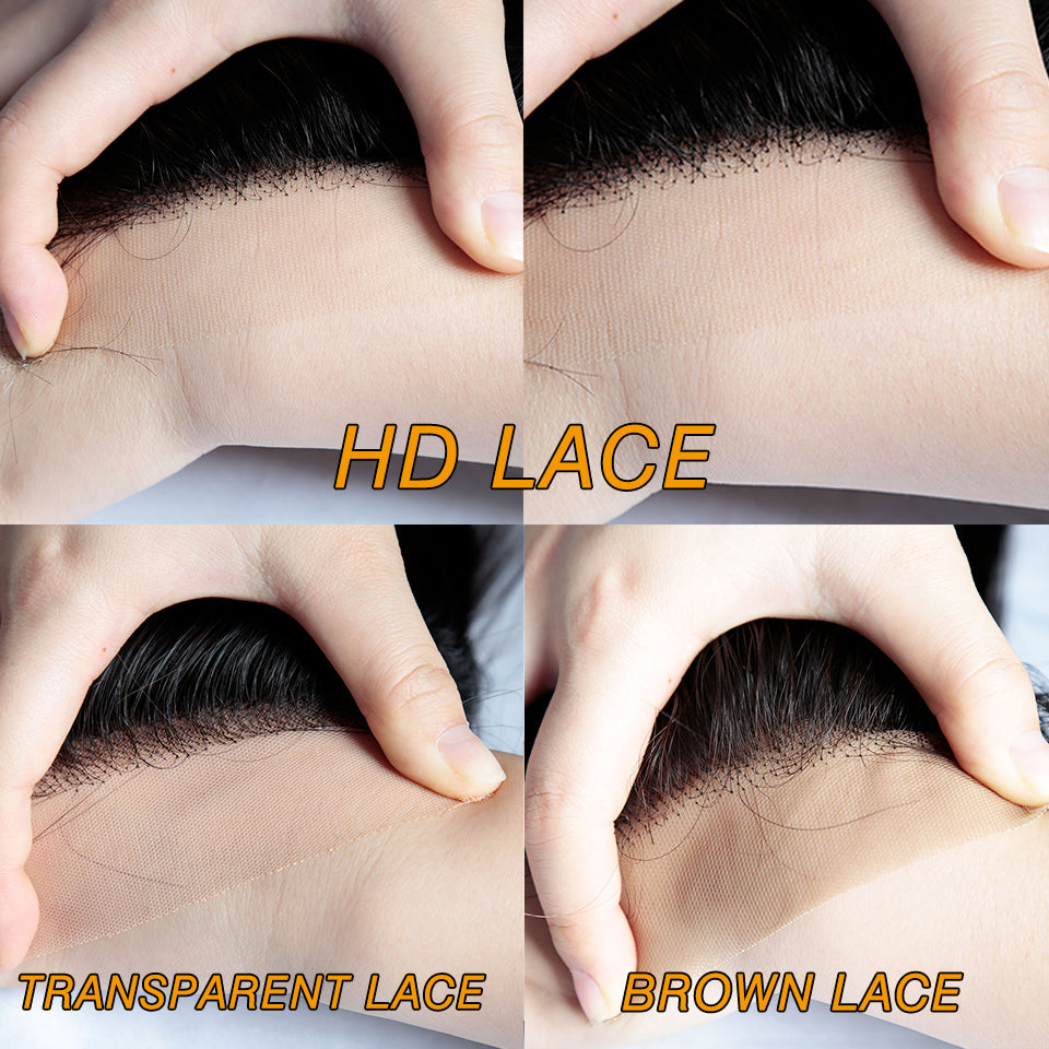 transparent lace, brown lace and transparent lace closure