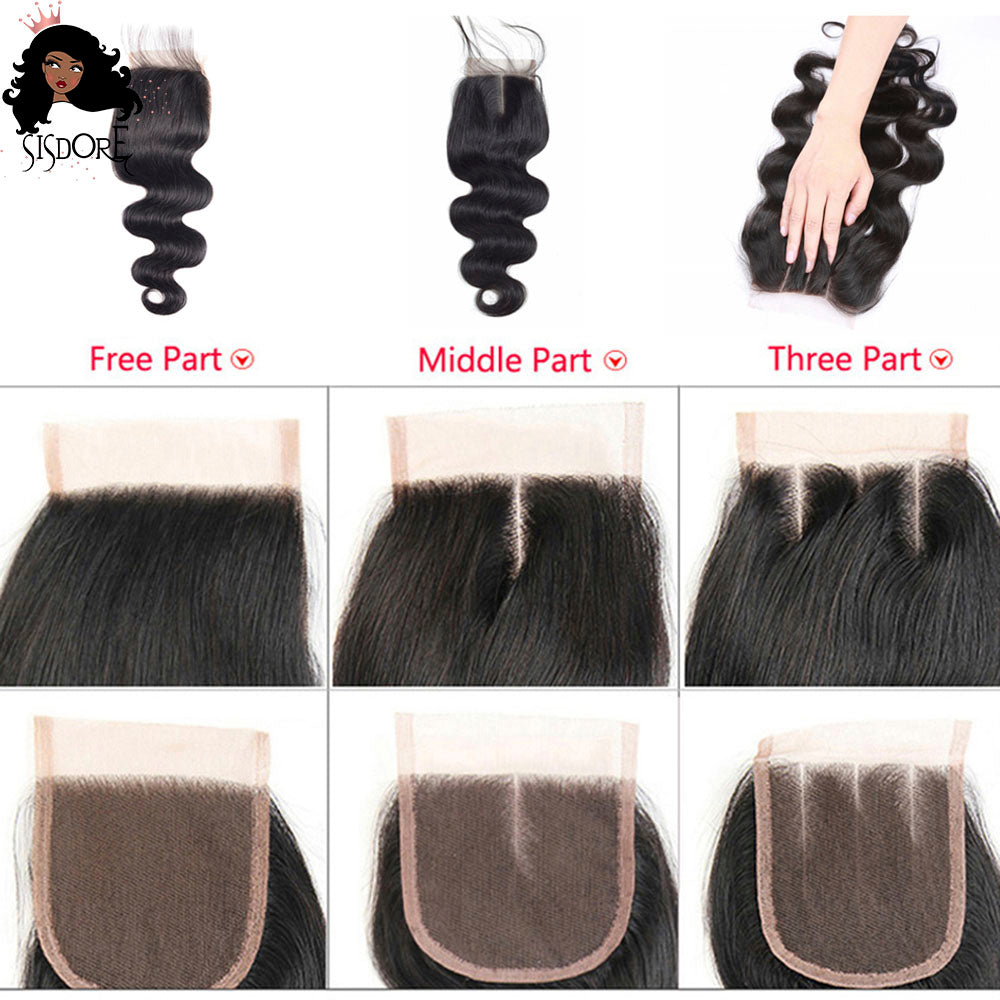 lace closure part style, free part, middle part, three part