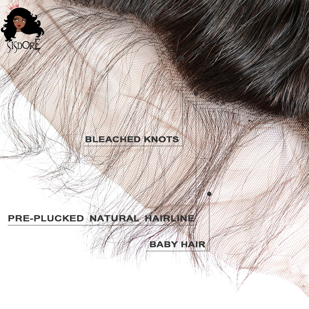 Nudos blanqueados frontales del cordón del cabello humano de la onda profunda del color natural con el pelo del bebé