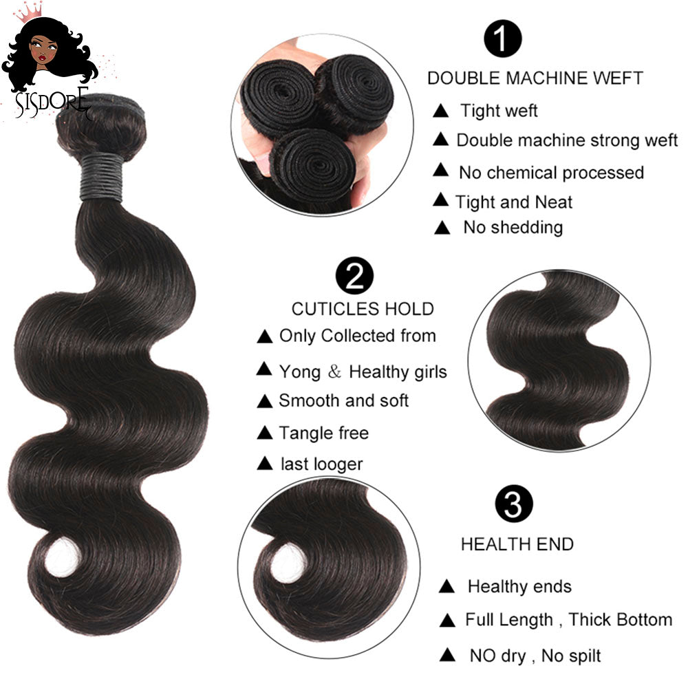 natural color body wave human hair weave