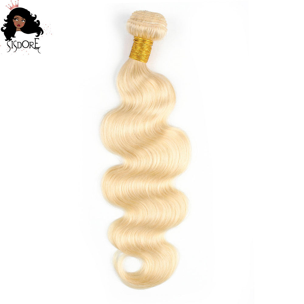 613 Blonde body wave hair weaves 1 bundle