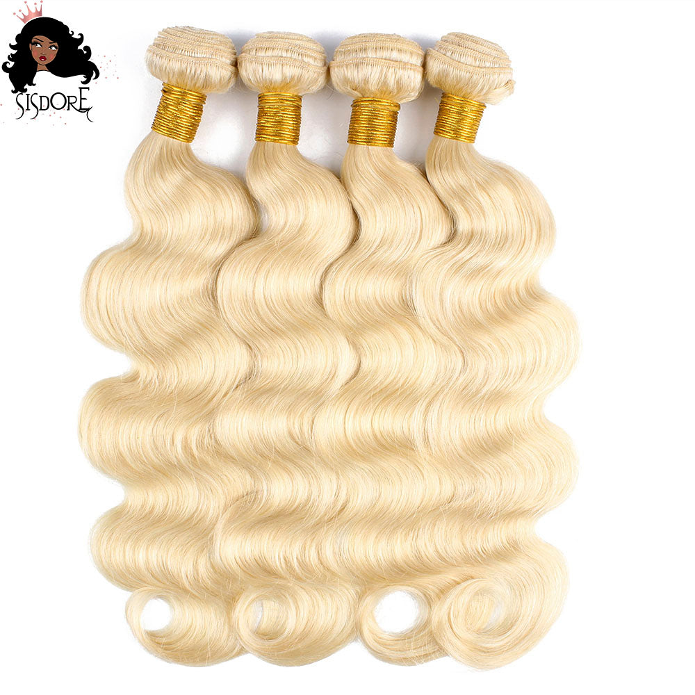 613 Blonde Body Wave Hair Weaves 4 bundles