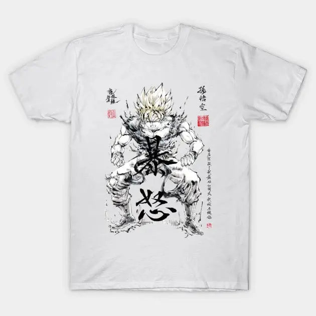 Dragon Ball Super Saiyan Goku Ink Wash Painting T shirt - KM0003TS