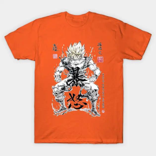 Dragon Ball Super Saiyan Goku Ink Wash Painting T shirt - KM0003TS