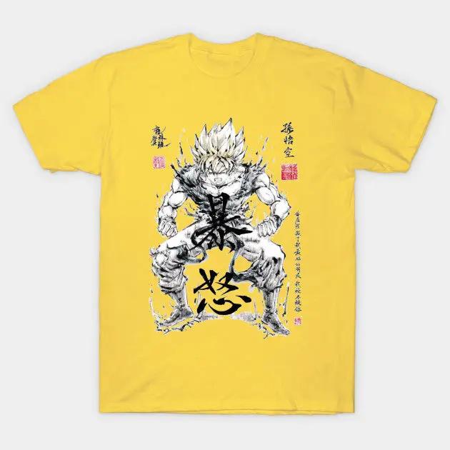 Dragon Ball Super Saiyan Goku Ink Wash Painting T shirt - KM0003TS