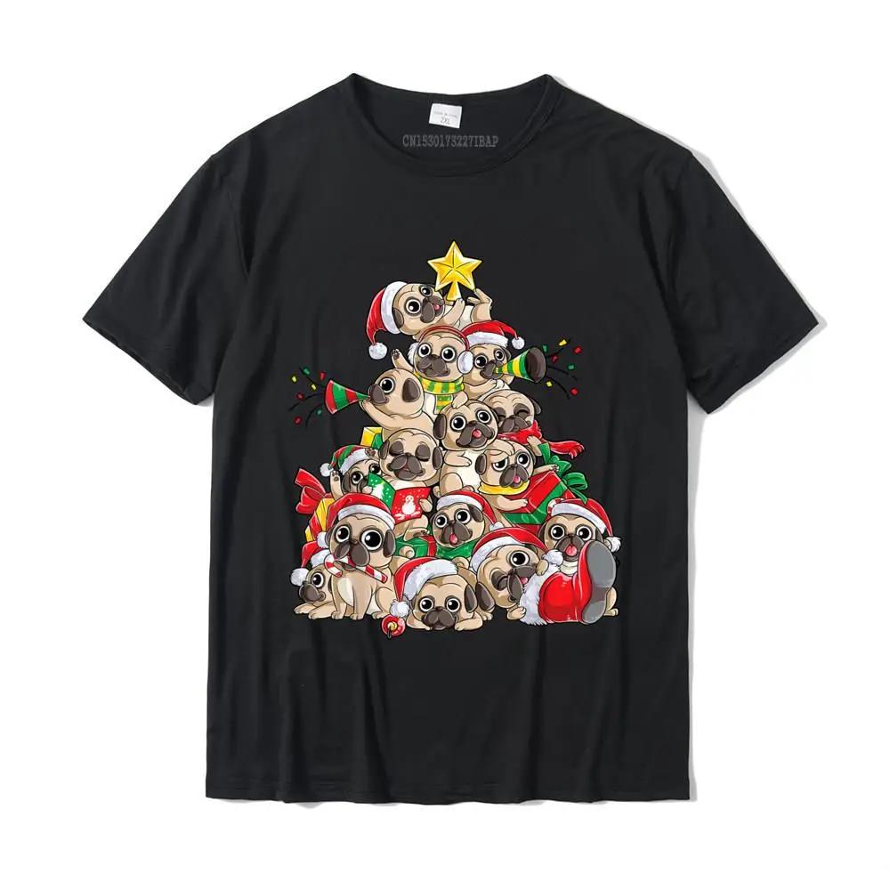 Pug Christmas Tree Dog Santa Merry Xmas T Shirt