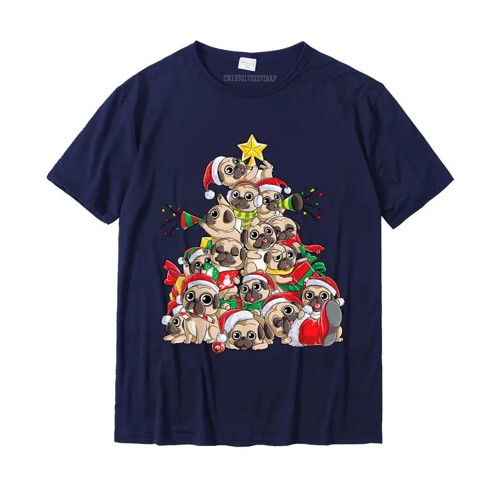 Pug Christmas Tree Dog Santa Merry Xmas T Shirt