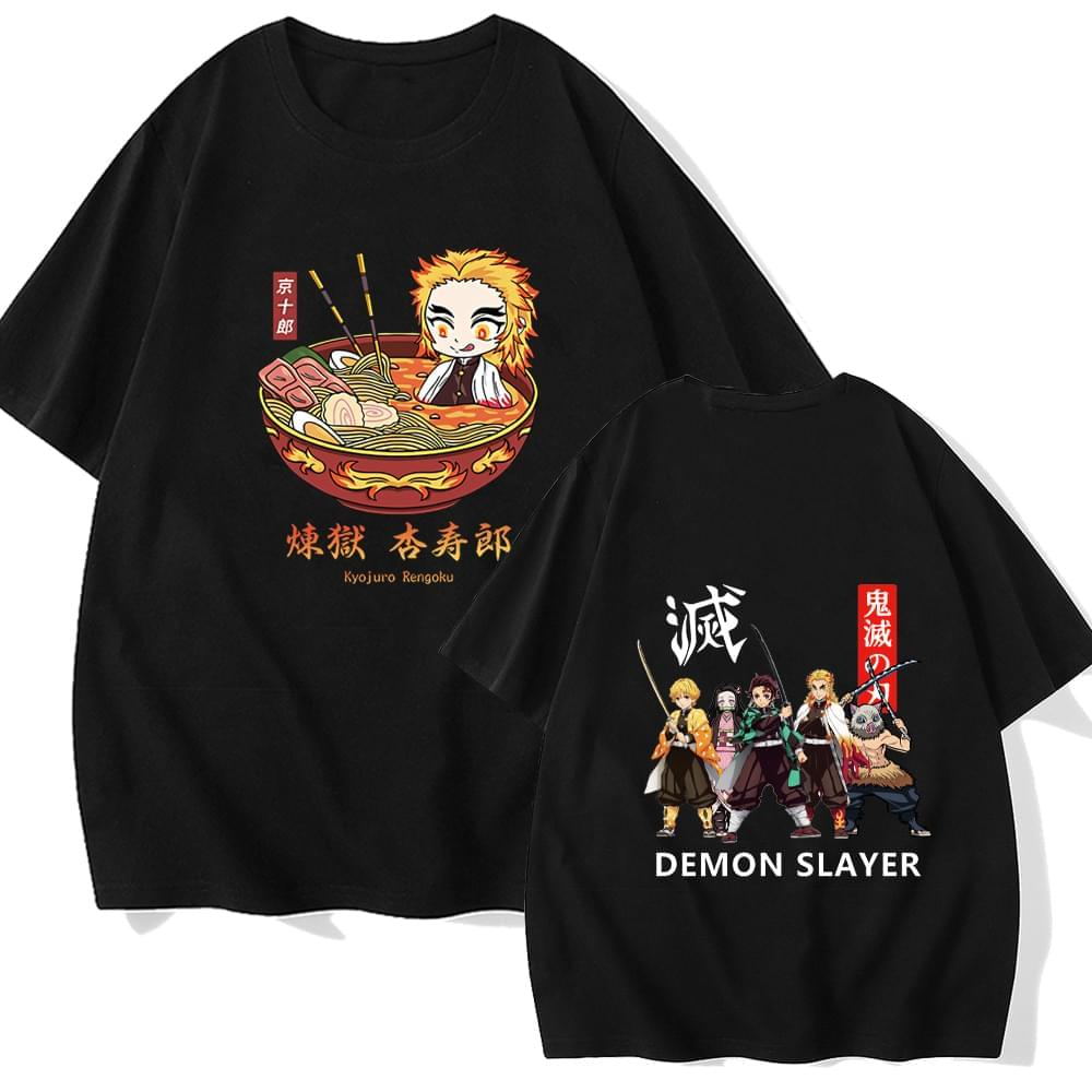 Anime Demon Slayer Kimetsu No Yaiba Kyojuro Rengoku Ramen T Shirt