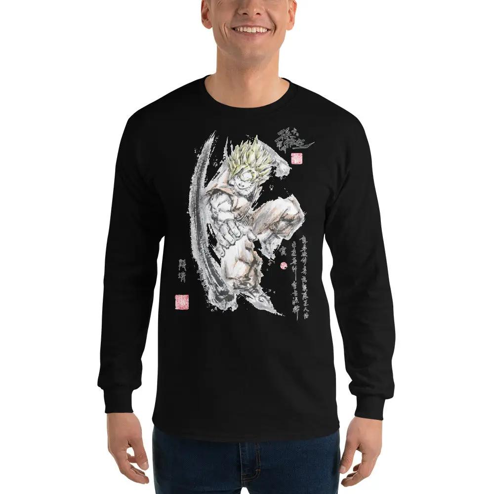 Dragon Ball Super Saiyan Goku Ink Painting Long Sleeve Shirt - LS0001