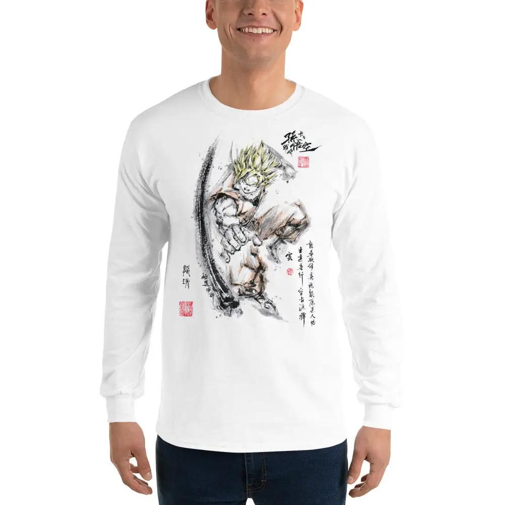 Dragon Ball Super Saiyan Goku Ink Painting Long Sleeve Shirt - LS0001