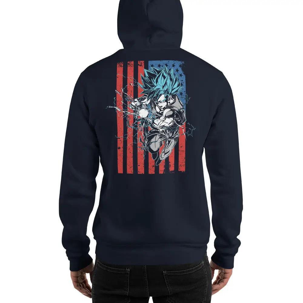 Dragon Ball Super Saiyan God Goku American flag Hoodie - KM0005HO