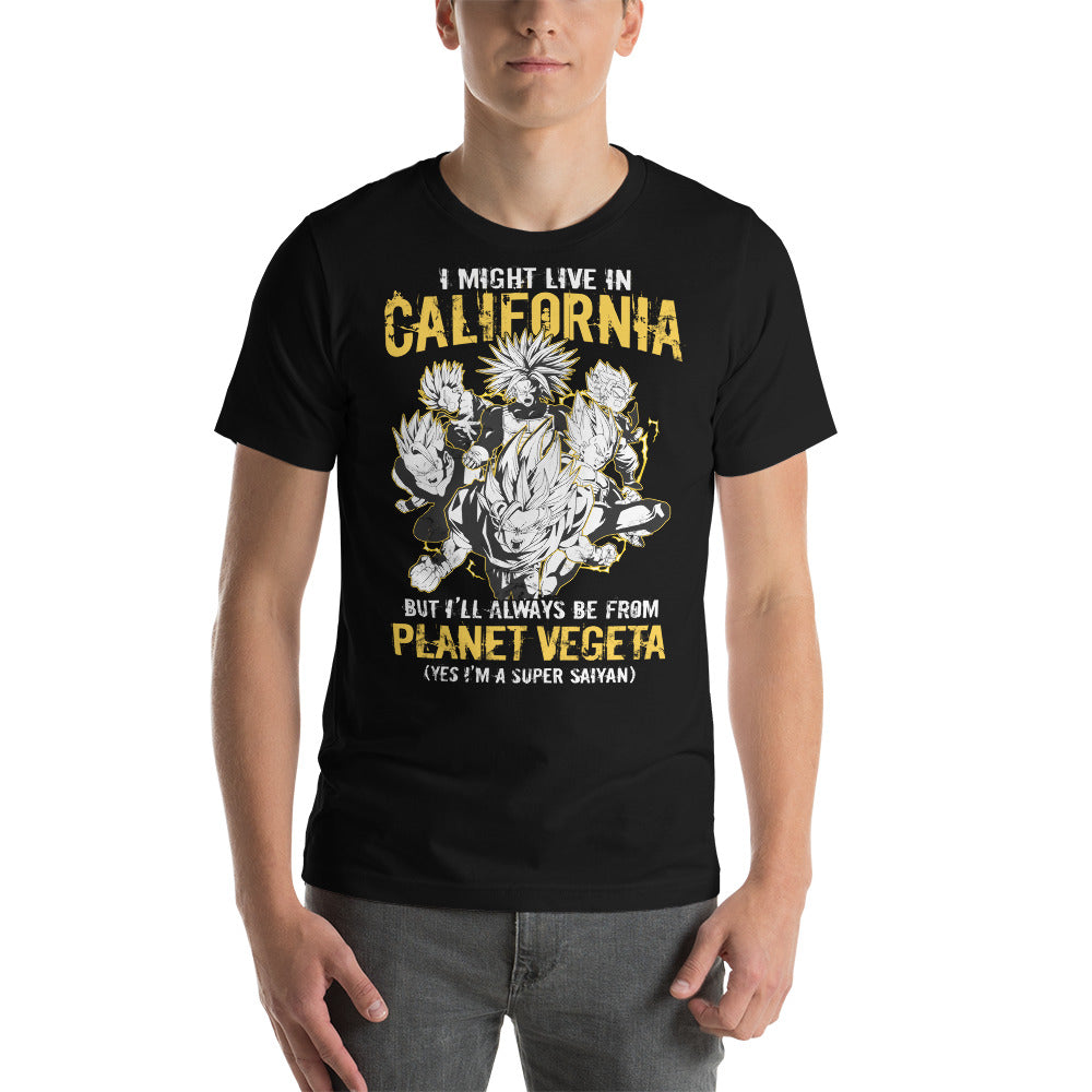 Dragon Ball Super Saiyan Vegeta Planet California T Shirt - KM0120TS