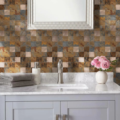 Square Mosaic Peel and Stick Tiles