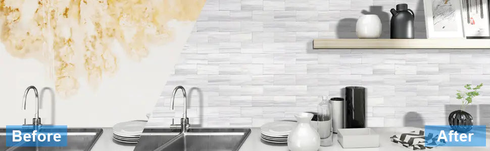 STICKGOO Light Grey 2''x4'' Subway Backsplash Peel and Stick Wall Tile