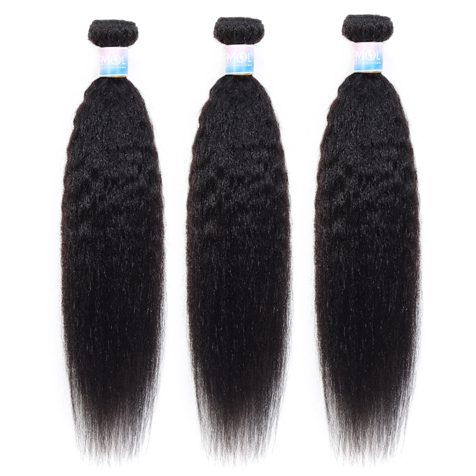 kinky straight human hair bundles