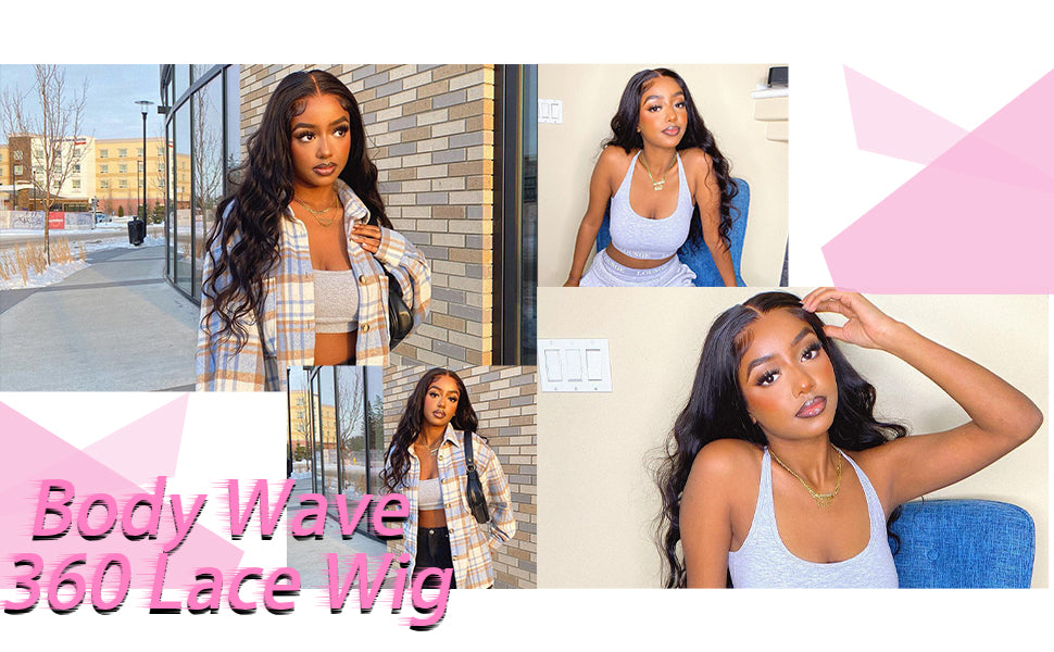 360 HD Transparent Lace Front Wigs Human Hair Body Wave 8-32inch Frontal Wig with Baby Hair