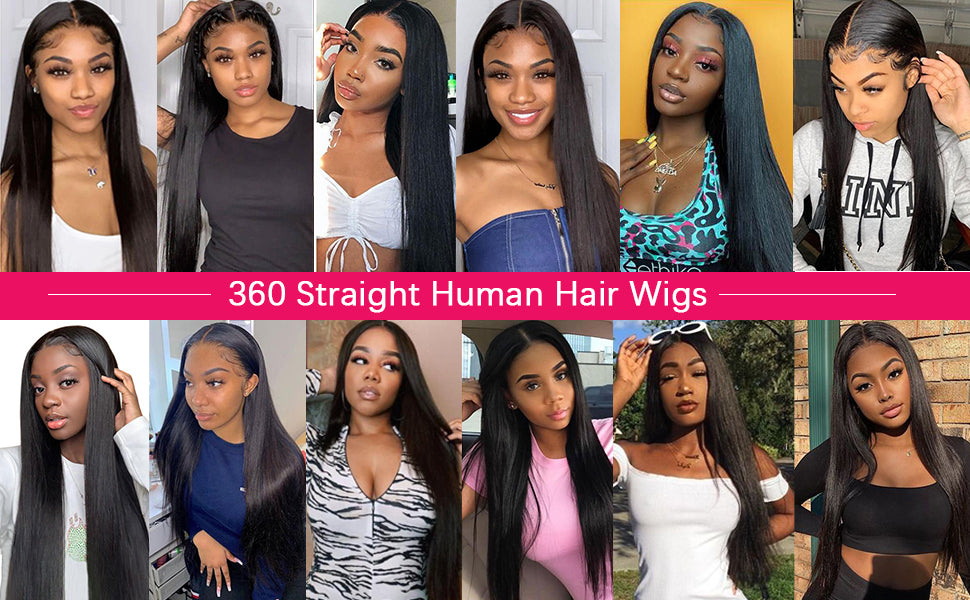 360 Lace Front Wigs Human Hair Straight wigCustomer Show