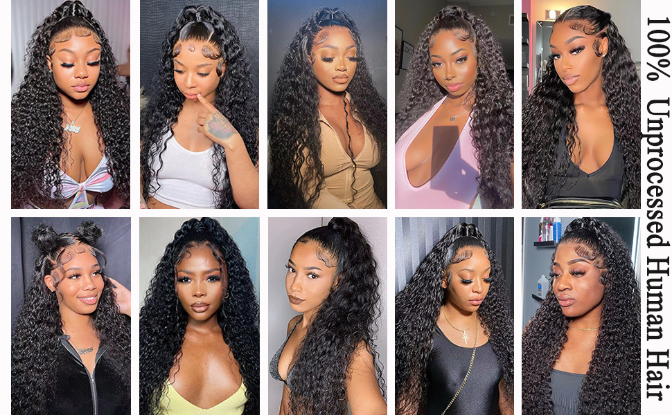 360 Lace Front Wigs Human Hair Water Wave Lace Front Wigs for Black Women 360 Lace Human Hair Wigs Pre Plucked