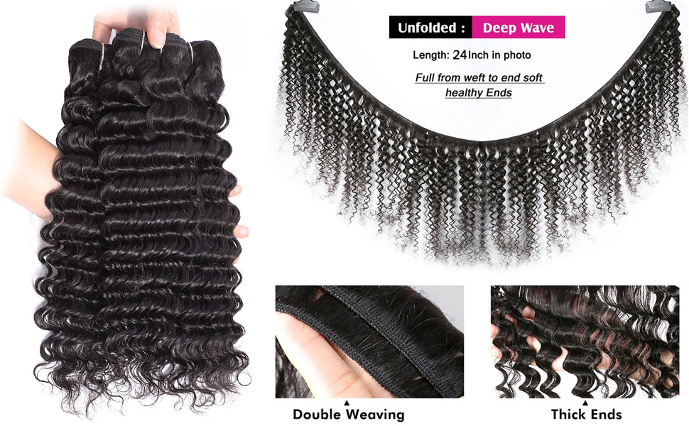 Deep Wave Human Hair Bundles