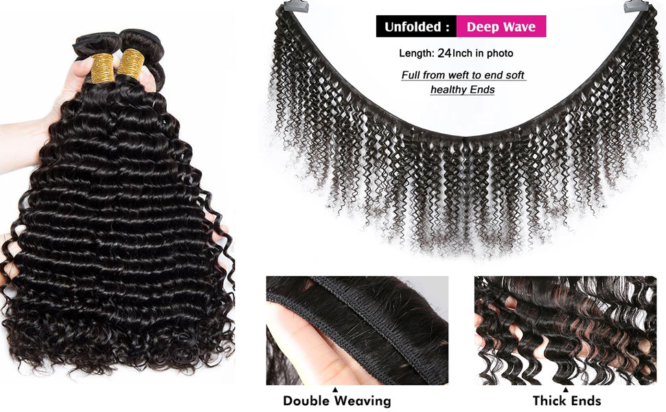 Deep Wave Human Hair Bundles