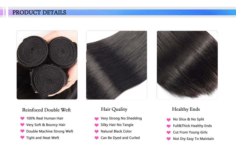 Straight Human Hair Bundles