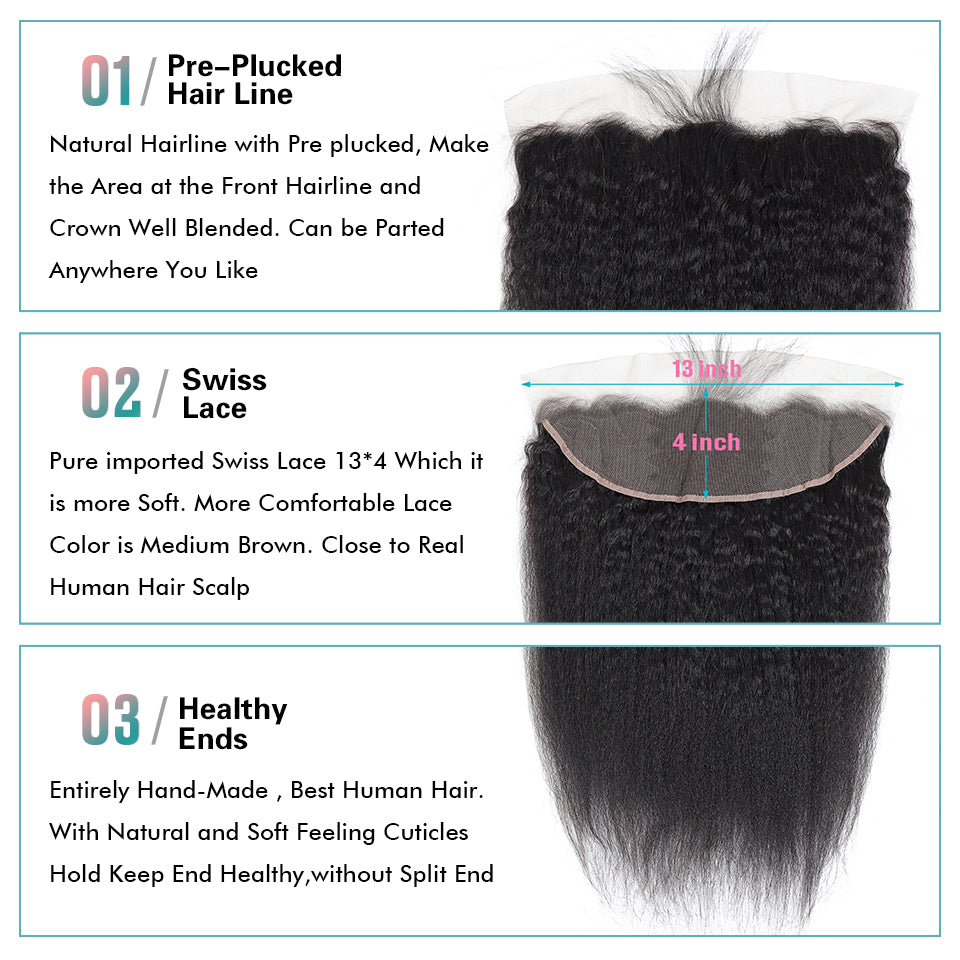 kinky straight human hair bundles