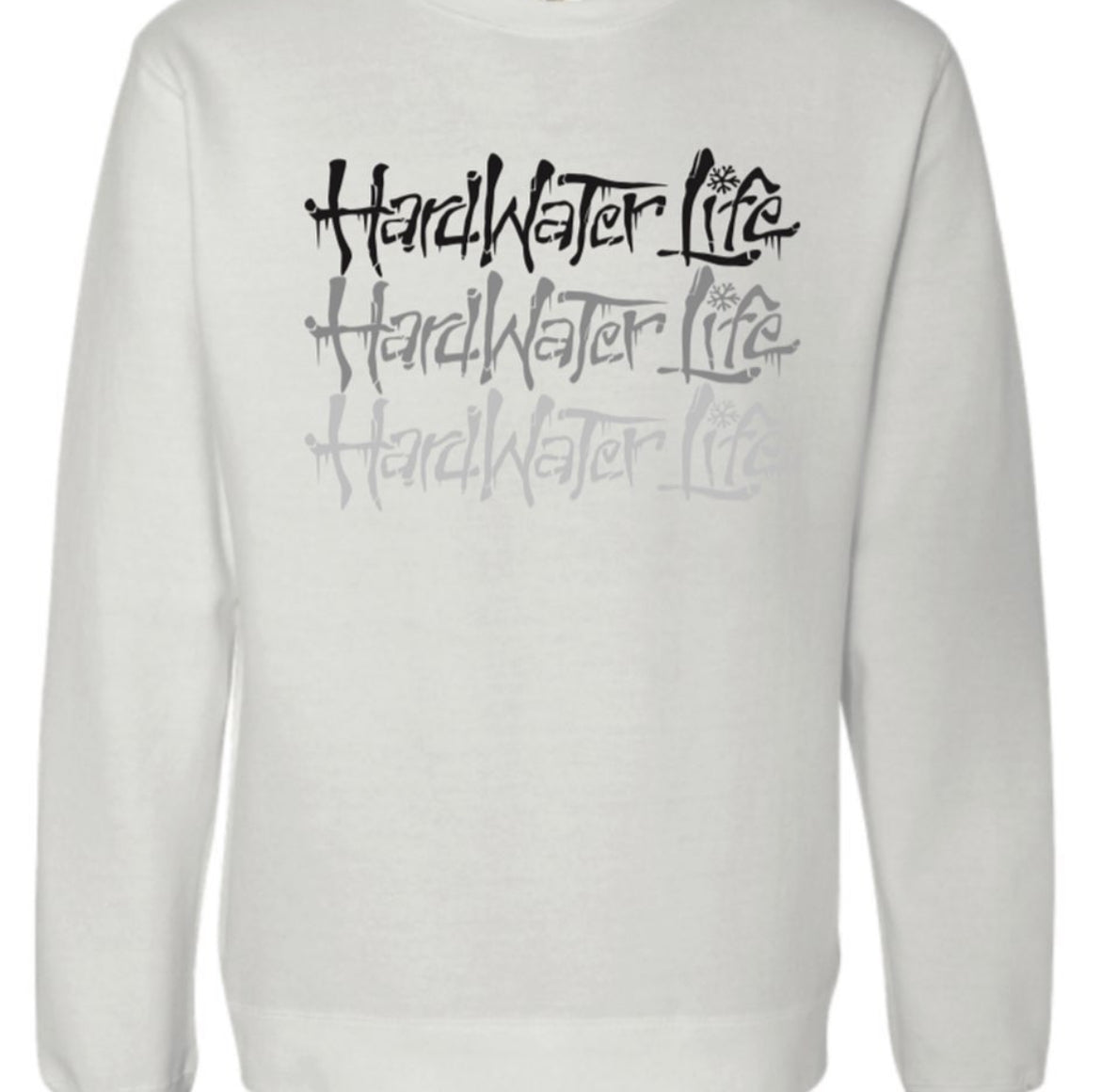 Hardwater Life White Crewneck Sweatshirt- 2XL