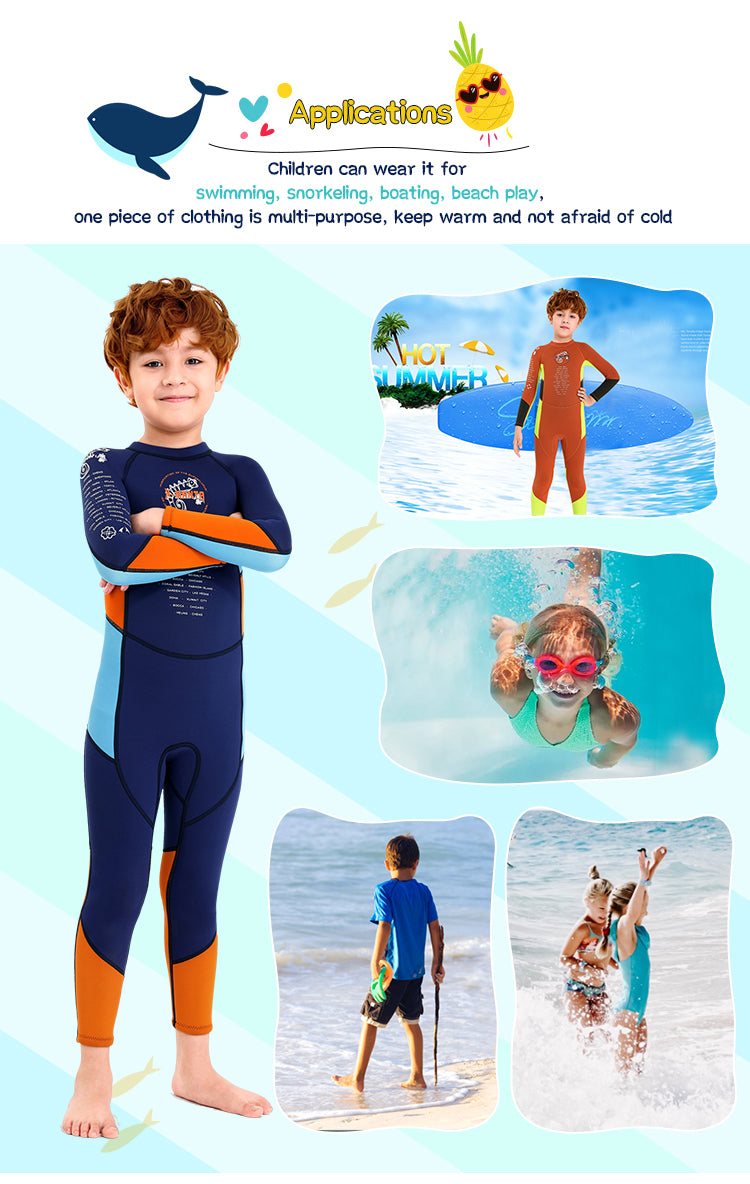 hot selling kids swimwear quick dry 2.5mm Rashguard Swimsuit UV 50+ Long Sleeve One Piece Swimwear kids swimwear girls